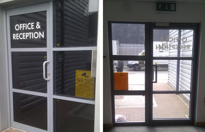 RSG2400 security screens on commercial entrance.