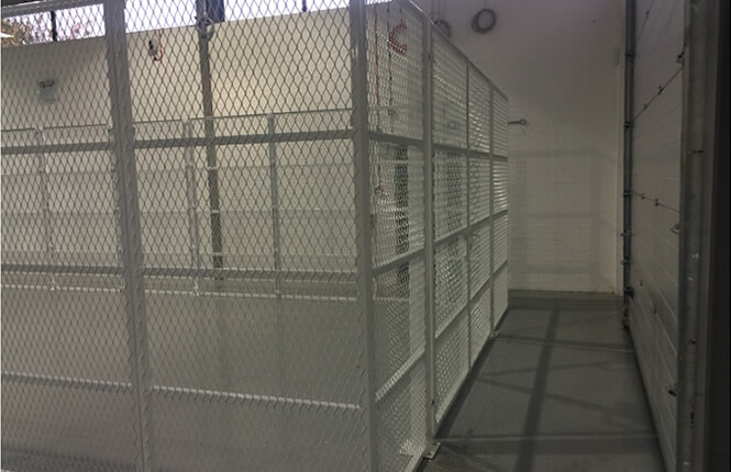 RSG4000 security cages and enclosures in a school gym in Kensington.