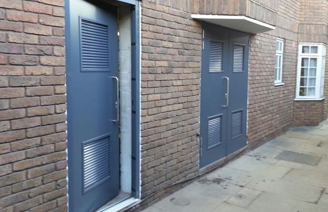 RSG8200 louvre doors providing airflow to residential boiler & plant rooms.